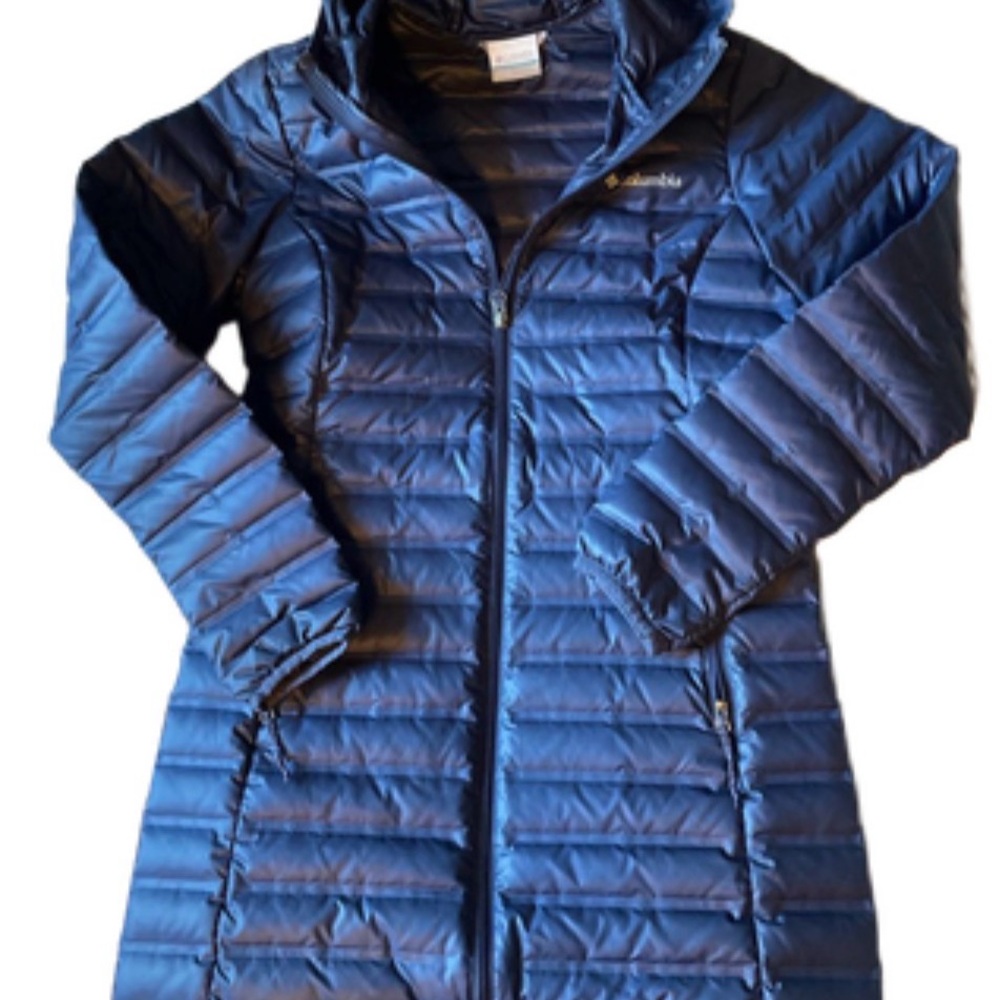 Columbia Women's Navy Long Packable Puffer Coat